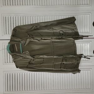 Green Field Jacket with Hood